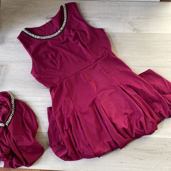 Beaded Dress with Jacket Dusty Pink Midi 2XL - Picture 4 of 9